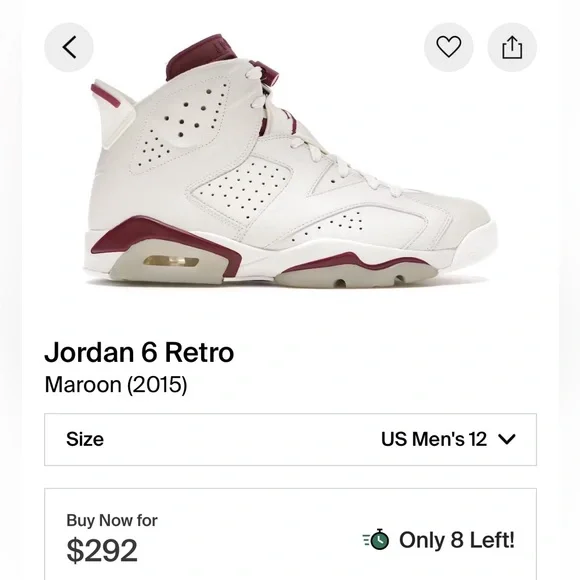 Jordan 6 Retro Maroon (2015) 💯 Authentic - Picture 12 of 12